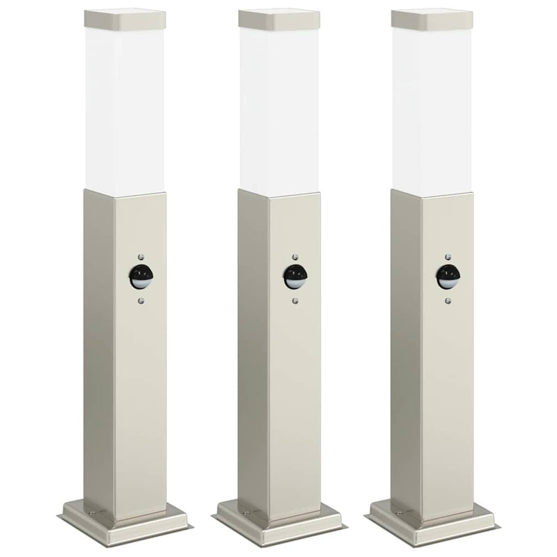 Load image into Gallery viewer, Vidaxl bolderverlichting met sensor 3 stuks 50 cm rvs ip44
