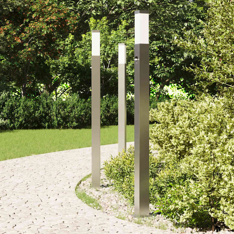 Load image into Gallery viewer, Vidaxl bolderverlichting met sensor 3 stuks 110 cm rvs ip44
