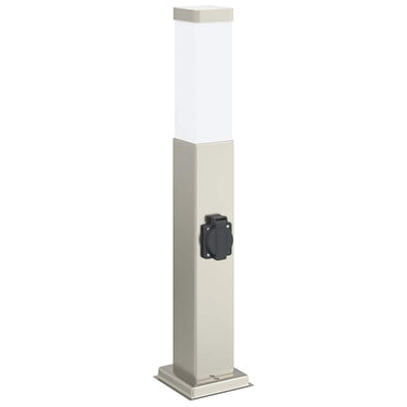 Vidaxl bolderarmatuur met stopcontact 50 cm rvs ip44