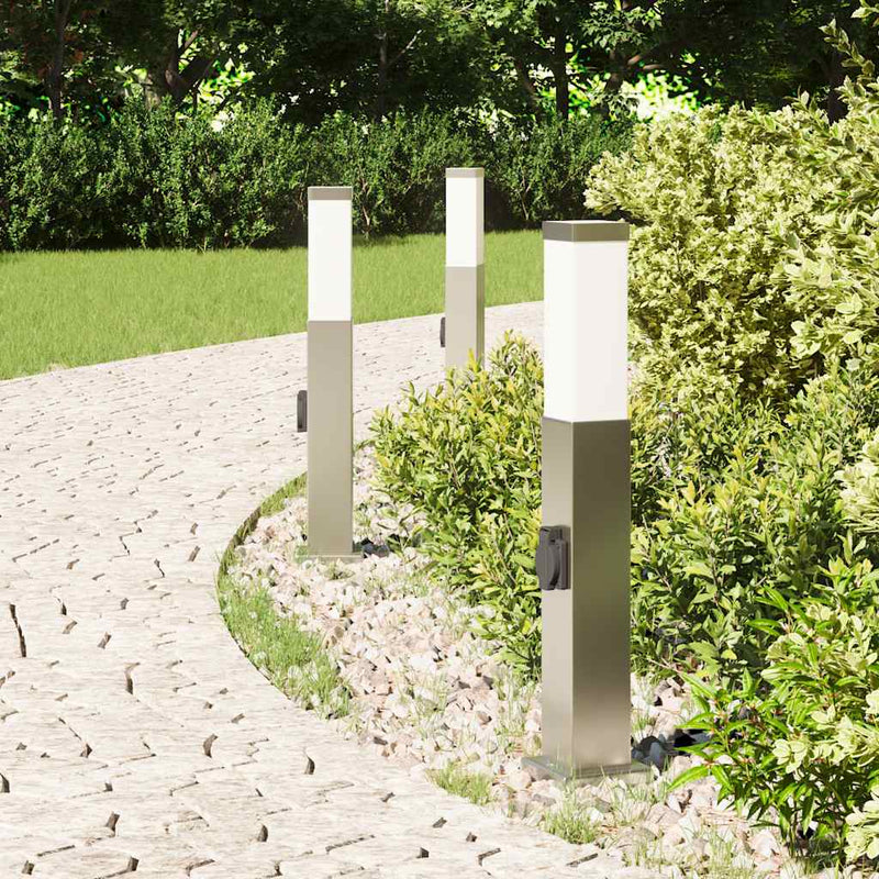 Load image into Gallery viewer, Vidaxl bolderverlichting met stopcontact 3 stuks 50 cm rvs ip44
