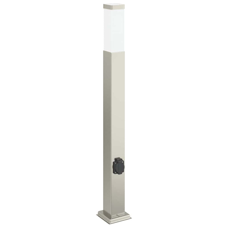 Load image into Gallery viewer, Vidaxl bolderarmatuur met stopcontact 80 cm rvs ip44
