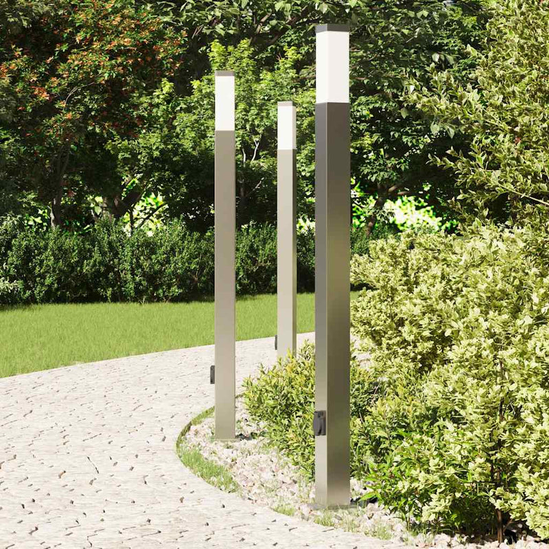 Load image into Gallery viewer, Vidaxl bolderverlichting met stopcontact 3 stuks 110 cm rvs ip44
