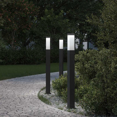 Vidaxl bolderverlichting 3 stuks 80 cm zwart ip44