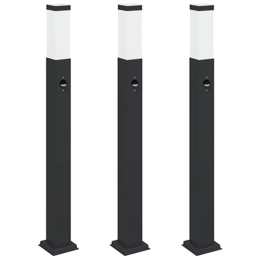 Vidaxl bolderverlichting met sensor 3 stuks 80 cm zwart ip44