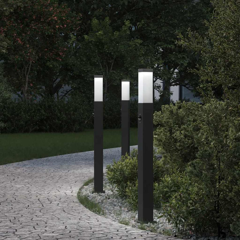Load image into Gallery viewer, Vidaxl bolderverlichting met sensor 3 stuks 80 cm zwart ip44

