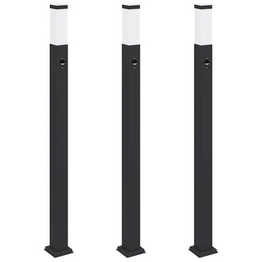 Vidaxl bolderverlichting met sensor 3 stuks 110 cm zwart ip44