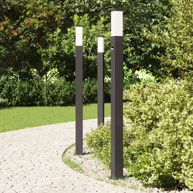 Load image into Gallery viewer, Vidaxl bolderverlichting met sensor 3 stuks 110 cm zwart ip44
