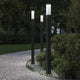 Vidaxl bolderverlichting met sensor 3 stuks 110 cm zwart ip44