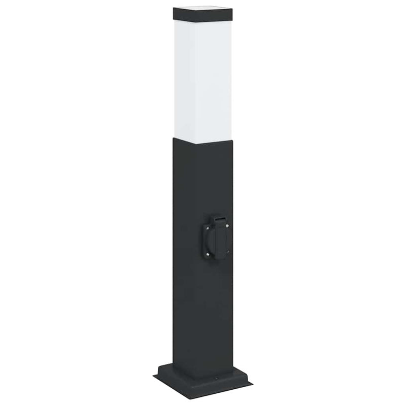 Load image into Gallery viewer, Vidaxl bolderarmatuur met stopcontact 50 cm zwart ip44
