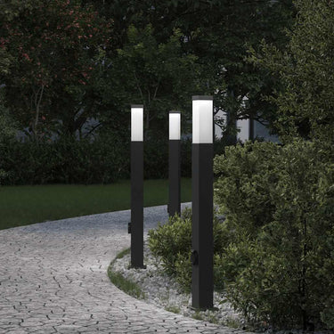 Vidaxl bolderverlichting met stopcontact 3 stuks 80 cm zwart ip44