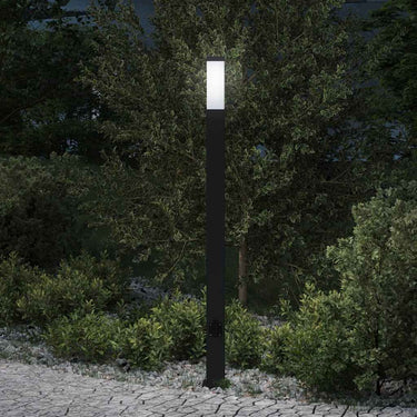 Vidaxl bolderarmatuur met stopcontact 110 cm zwart ip44