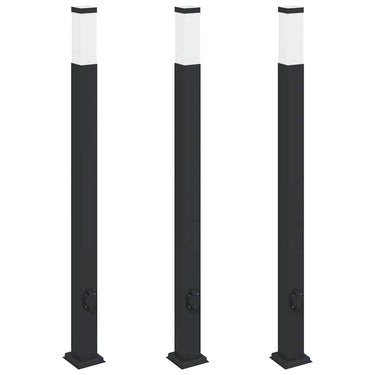 Vidaxl bolderverlichting met stopcontact 3 stuks 110 cm zwart ip44