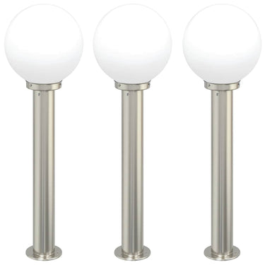 Vidaxl bolderverlichting 3 stuks 80 cm rvs ip44