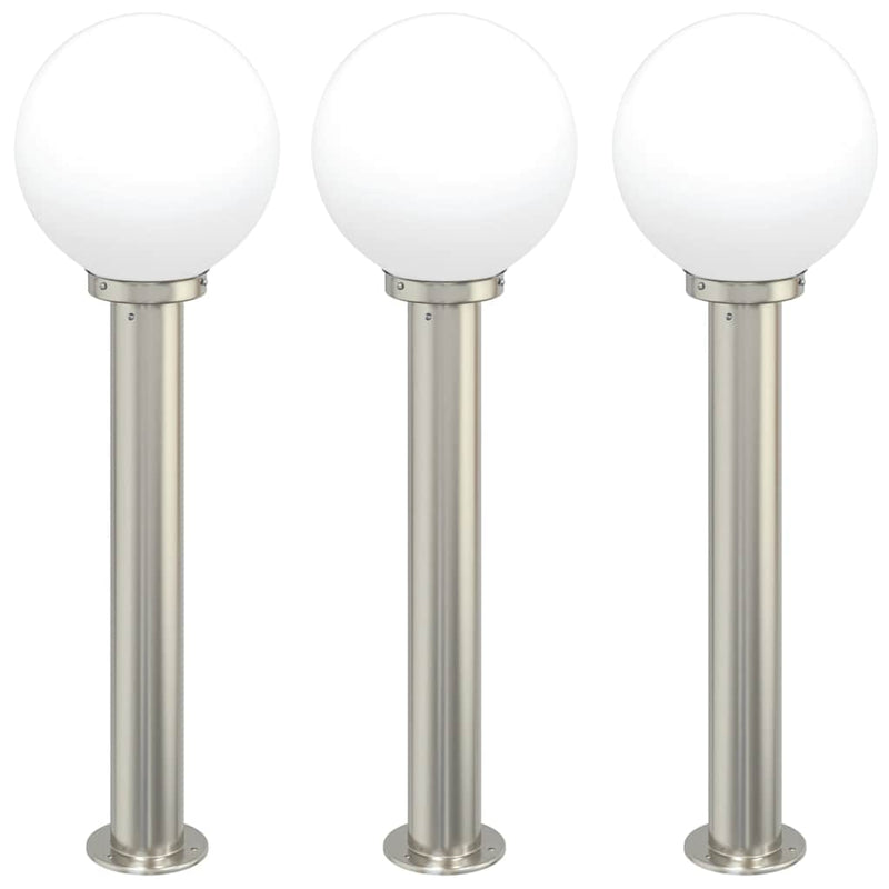 Load image into Gallery viewer, Vidaxl bolderverlichting 3 stuks 80 cm rvs ip44
