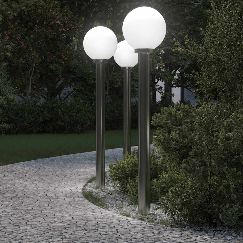 Load image into Gallery viewer, Vidaxl bolderverlichting 3 stuks 120 cm rvs ip44
