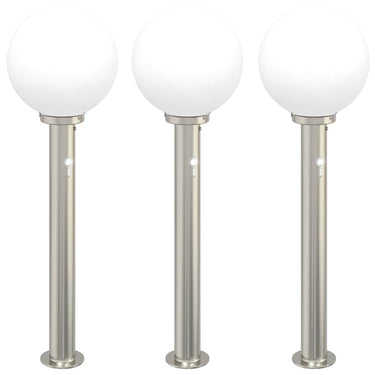 Vidaxl bolderverlichting met sensor 3 stuks 80 cm rvs ip44