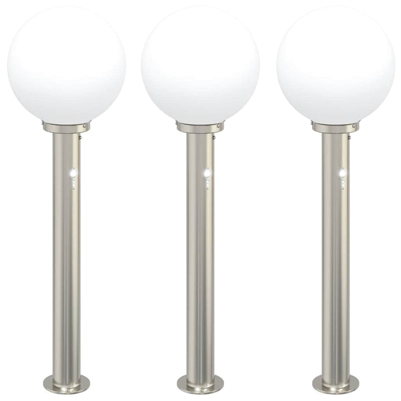 Load image into Gallery viewer, Vidaxl bolderverlichting met sensor 3 stuks 80 cm rvs ip44
