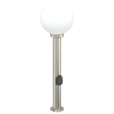 Vidaxl bolderarmatuur met stopcontact 80 cm rvs ip44