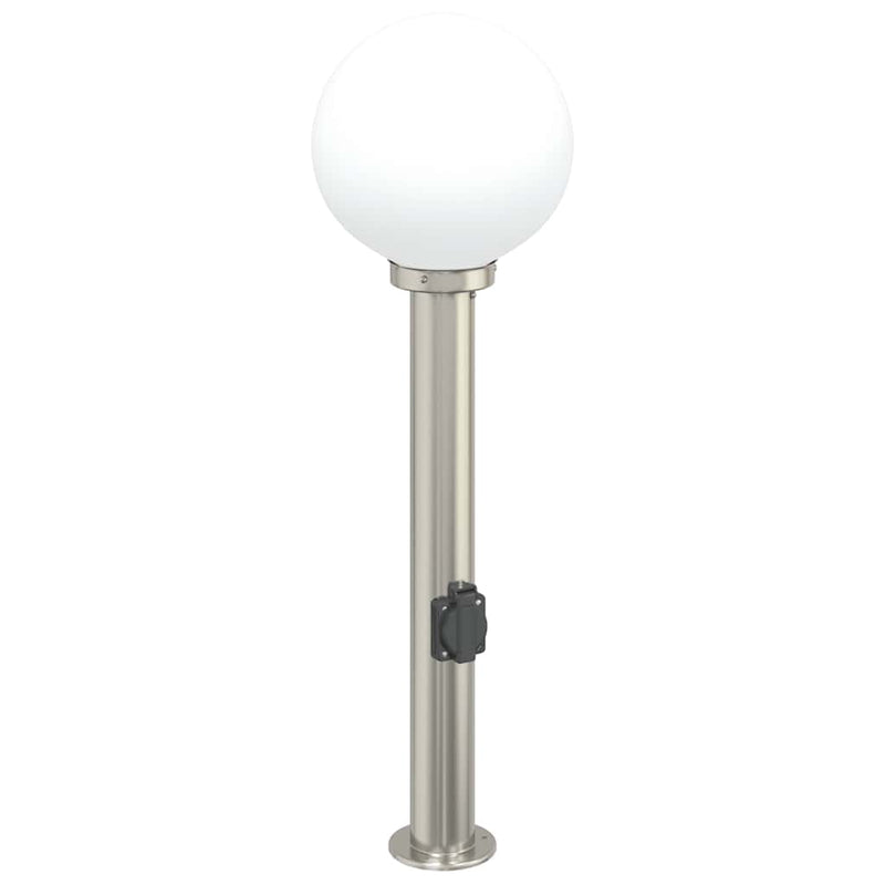 Load image into Gallery viewer, Vidaxl bolderarmatuur met stopcontact 80 cm rvs ip44
