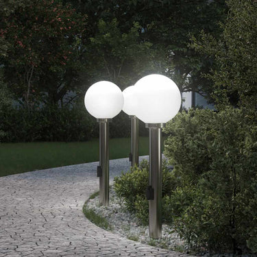 Vidaxl bolderverlichting met stopcontact 3 stuks 80 cm rvs ip44