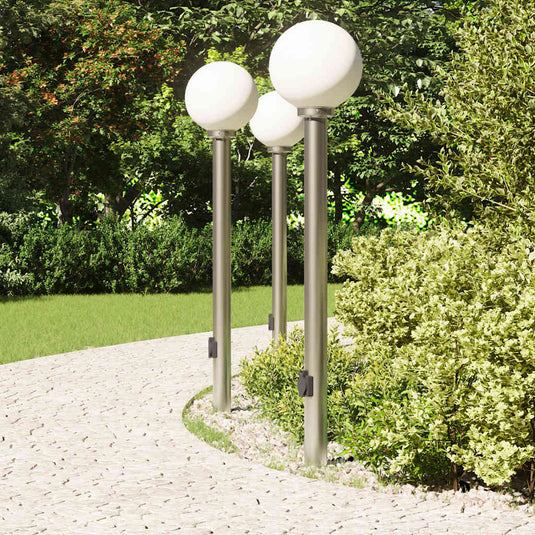 Vidaxl bolderverlichting met stopcontact 3 stuks 120 cm rvs ip44