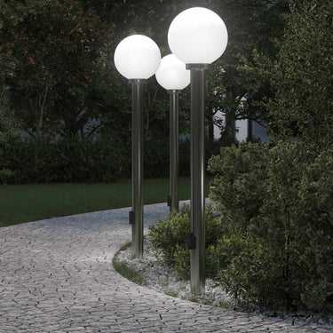 Vidaxl bolderverlichting met stopcontact 3 stuks 120 cm rvs ip44
