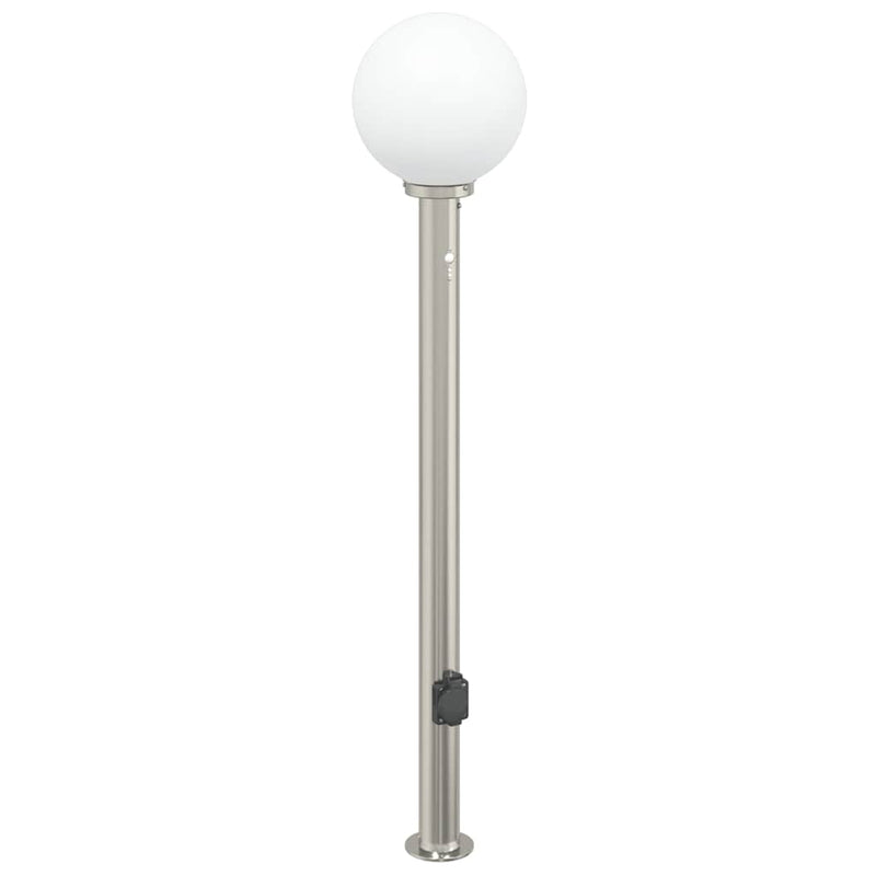 Load image into Gallery viewer, Vidaxl bolderarmatuur met sensor en stopcontact 120 cm roestvrij staal ip44

