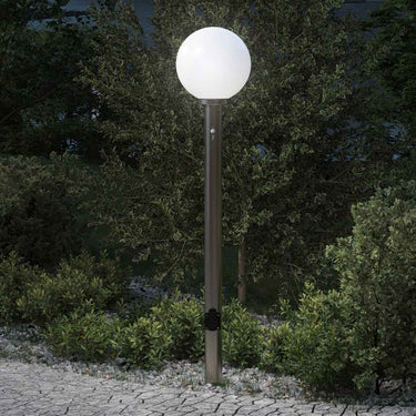 Vidaxl bolderarmatuur met sensor en stopcontact 120 cm roestvrij staal ip44