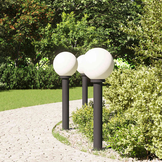 Vidaxl bolderverlichting 3 stuks 80 cm zwart ip44