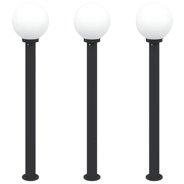 Vidaxl bolderverlichting 3 stuks 120 cm zwart ip44