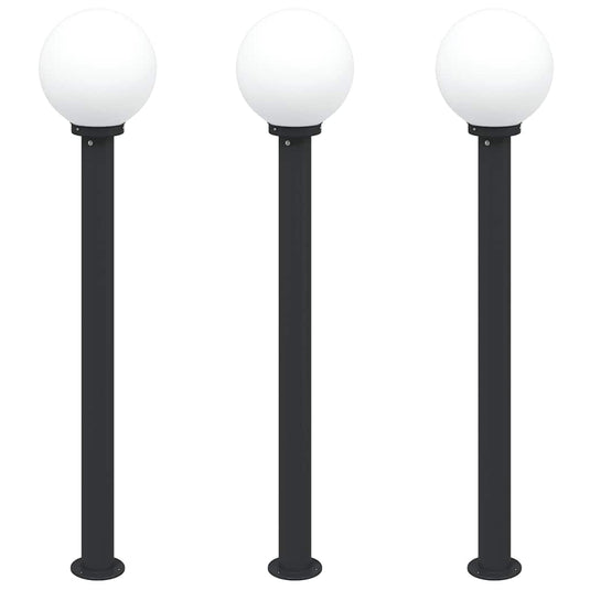 Vidaxl bolderverlichting 3 stuks 120 cm zwart ip44