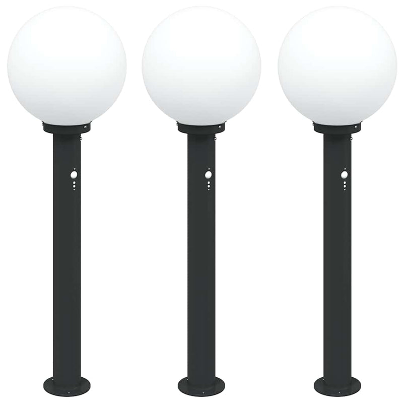 Load image into Gallery viewer, Vidaxl bolderverlichting met sensor 3 stuks 80 cm zwart ip44

