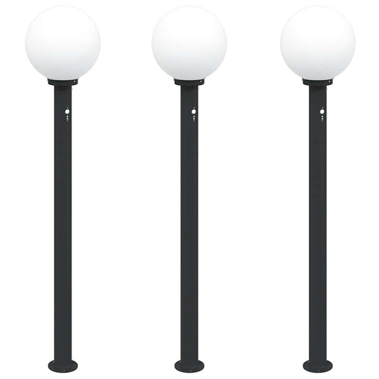 Vidaxl bolderverlichting met sensor 3 stuks 120 cm zwart ip44