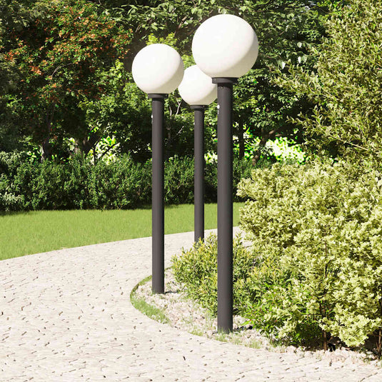 Vidaxl bolderverlichting met sensor 3 stuks 120 cm zwart ip44