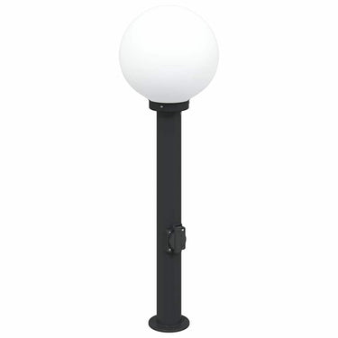 Vidaxl bolderarmatuur met stopcontact 80 cm zwart ip44