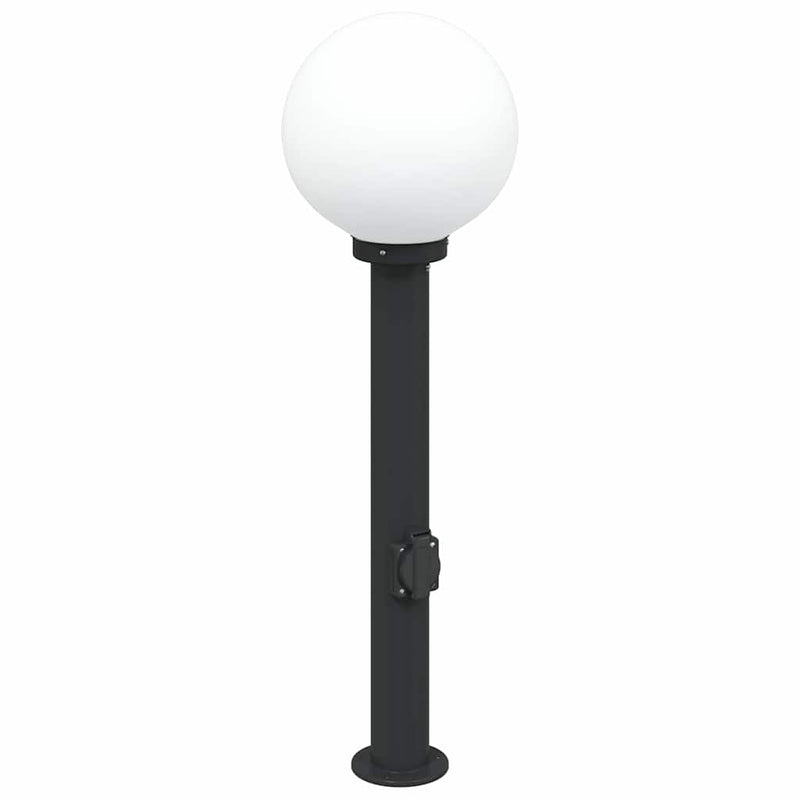 Load image into Gallery viewer, Vidaxl bolderarmatuur met stopcontact 80 cm zwart ip44
