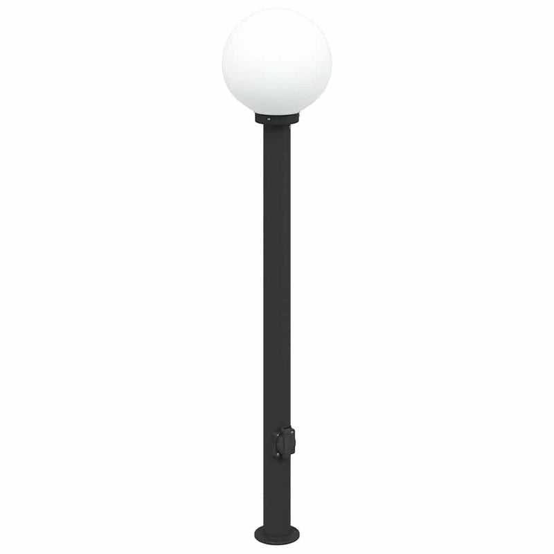 Load image into Gallery viewer, Vidaxl bolderarmatuur met stopcontact 120 cm zwart ip44
