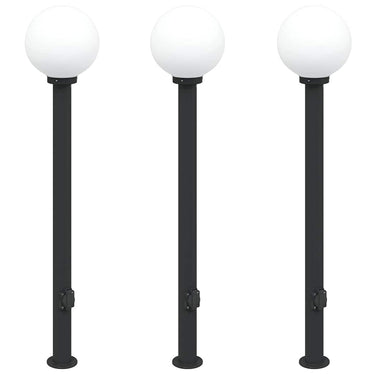 Vidaxl bolderverlichting met stopcontact 3 stuks 120 cm zwart ip44