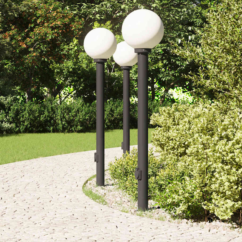 Load image into Gallery viewer, Vidaxl bolderverlichting met stopcontact 3 stuks 120 cm zwart ip44
