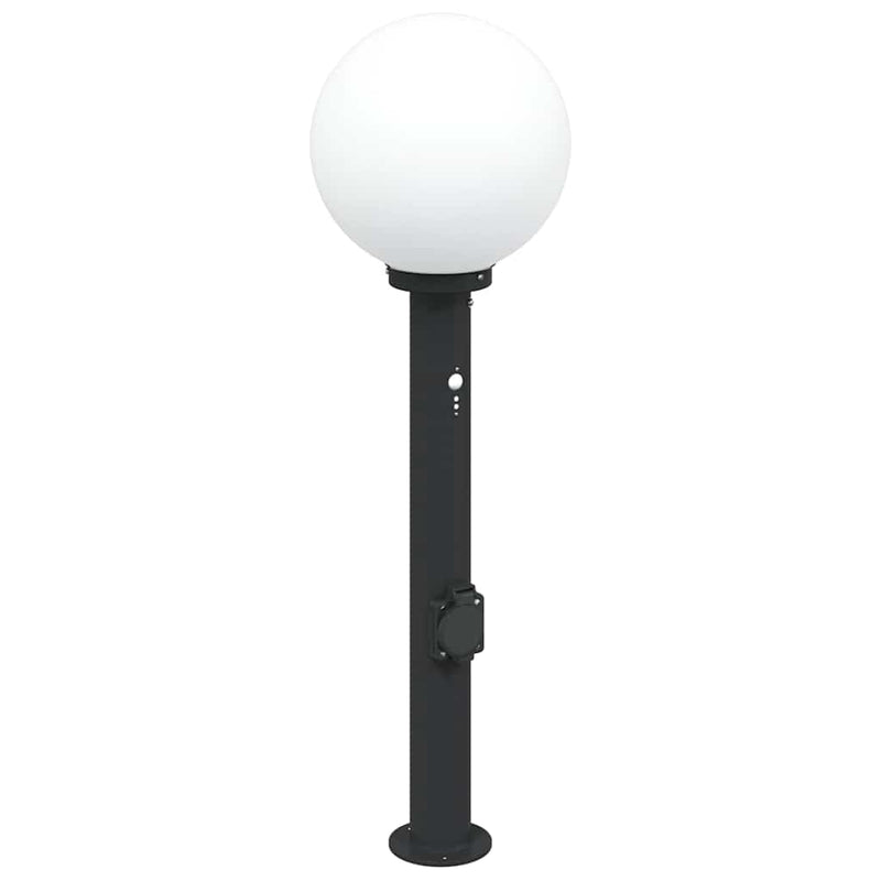 Load image into Gallery viewer, Vidaxl bolderarmatuur met sensor en stopcontact 80 cm zwart ip44
