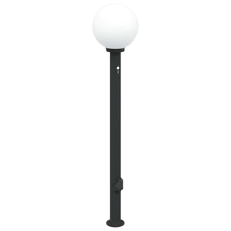 Load image into Gallery viewer, Vidaxl bolderarmatuur met sensor en stopcontact 120 cm zwart ip44
