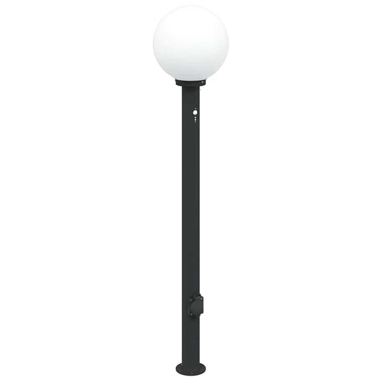 Vidaxl bolderarmatuur met sensor en stopcontact 120 cm zwart ip44