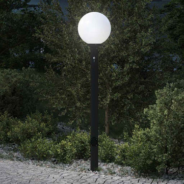 Vidaxl bolderarmatuur met sensor en stopcontact 120 cm zwart ip44