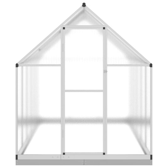 VidaXL Tuinkas met basisframe 334x169x202 cm aluminium zilverkleurig