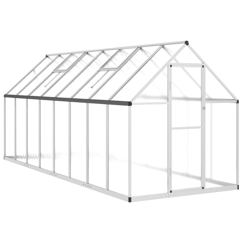 Load image into Gallery viewer, VidaXL Tuinkas met basisframe 445x169x195 cm aluminium zilverkleurig

