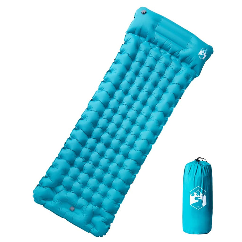 Load image into Gallery viewer, Vidaxl kampeermatras met kussen zelfopblazend 1-persoons blauw
