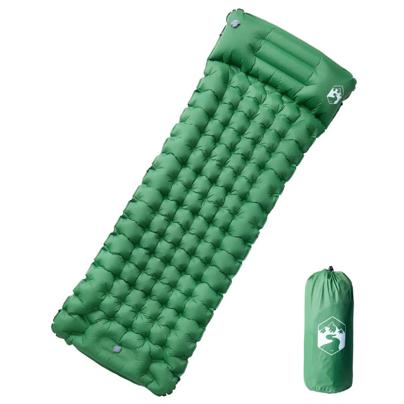 Load image into Gallery viewer, Vidaxl kampeermatras met kussen zelfopblazend 1-persoons groen
