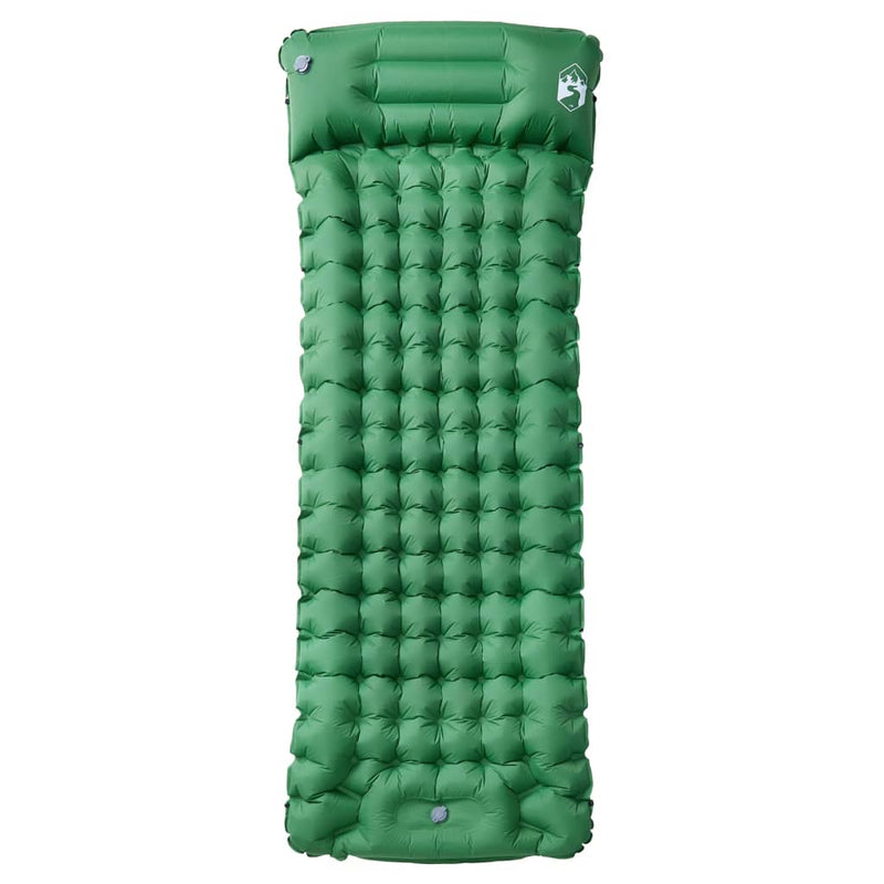 Load image into Gallery viewer, Vidaxl kampeermatras met kussen zelfopblazend 1-persoons groen
