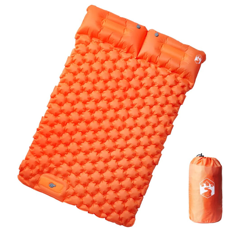 Load image into Gallery viewer, Vidaxl kampeermatras met kussens zelfopblazend 2-persoons oranje
