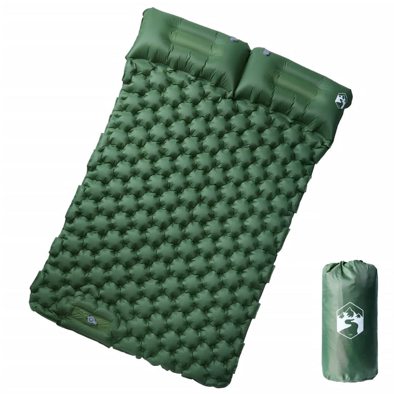Load image into Gallery viewer, Vidaxl kampeermatras met kussens zelfopblazend 2-persoons groen
